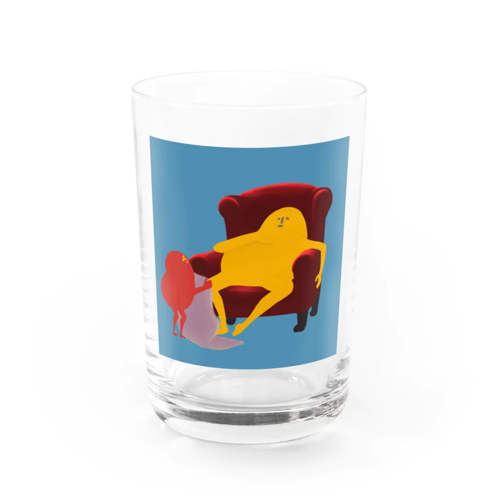 もじゃの店の寝落ちもじゃ Water Glass :front