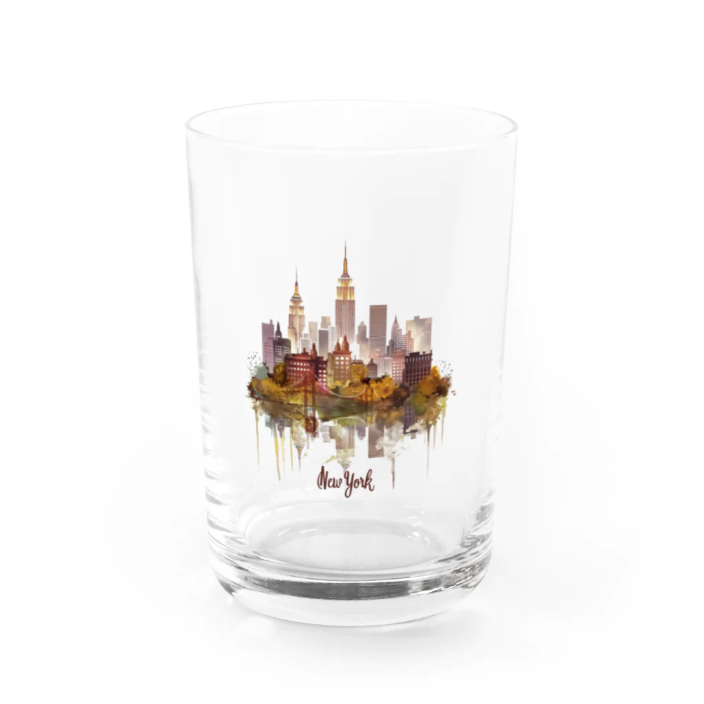 Chi3のニューヨークの幻想的な夜景 Water Glass :front