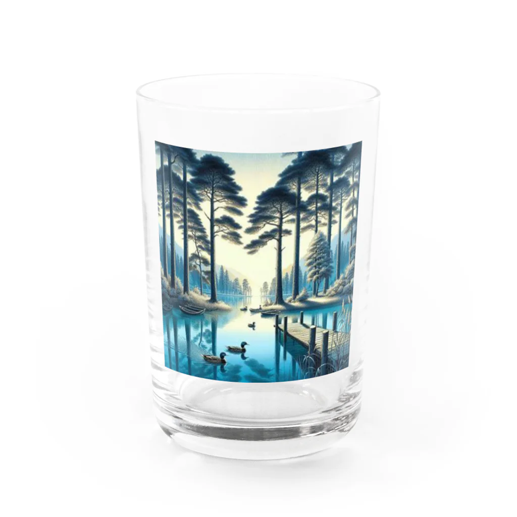 Rパンダ屋の「湖」グッズ Water Glass :front