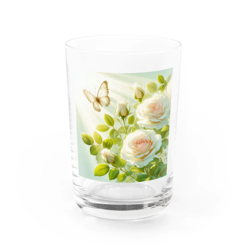 Rパンダ屋の「白薔薇」グッズ Water Glass :front