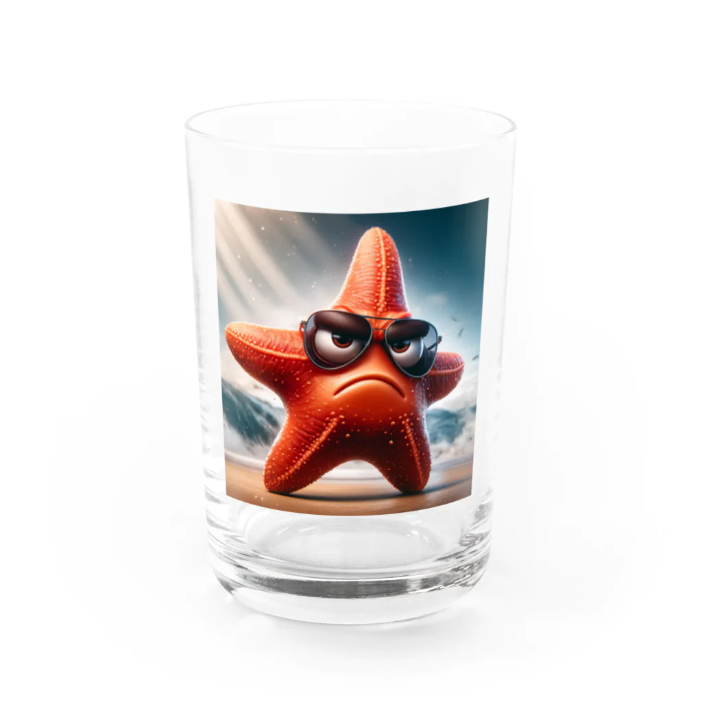 KIglassesのサングラスをかけた少し怒ったヒトデ - 海のユニークな仲間！ グラス前面