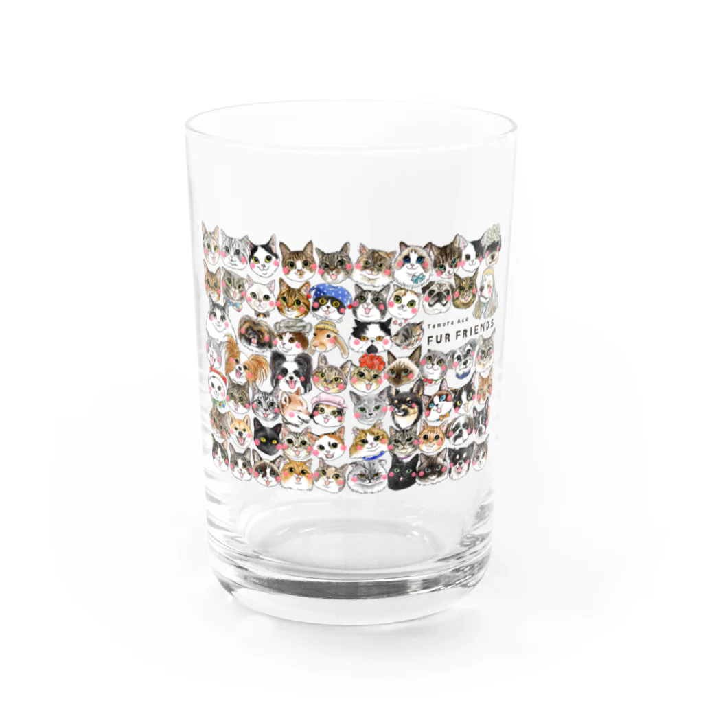 shop あこ猫犬屋のFur friends Water Glass :front