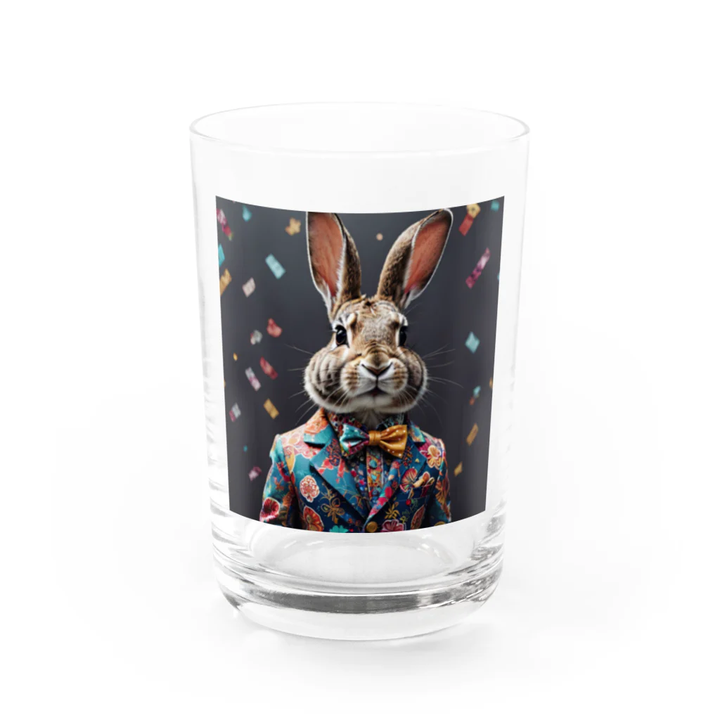 usagimajyoのスーツウサギ Water Glass :front