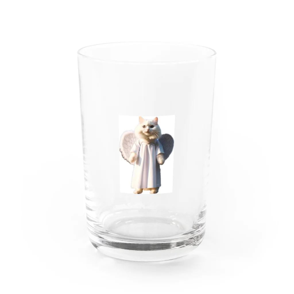 かわいい猫たちのかわいい天使の子猫と悪魔の子猫 Water Glass :front