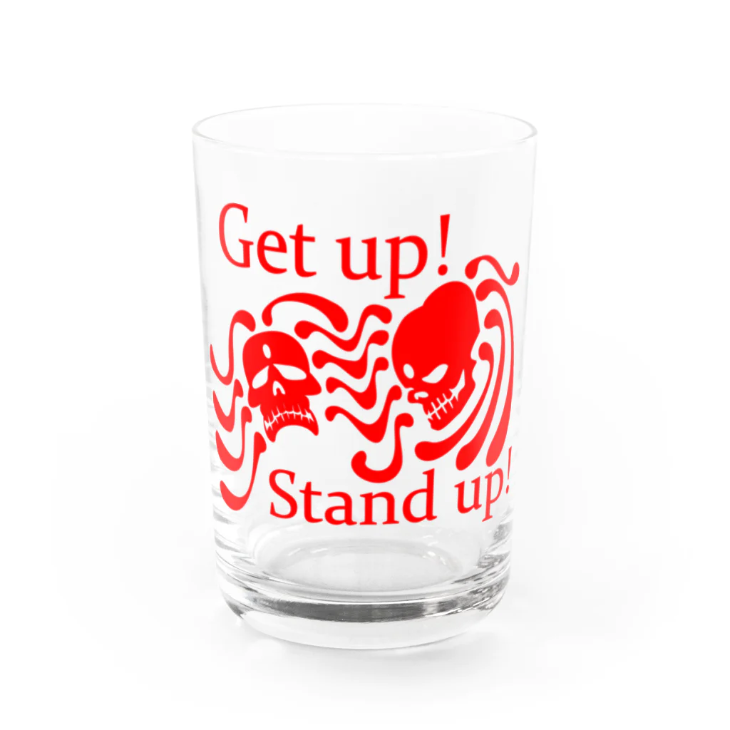 『NG （Niche・Gate）』ニッチゲート-- IN SUZURIのGet Up! Stand Up!(赤) Water Glass :front