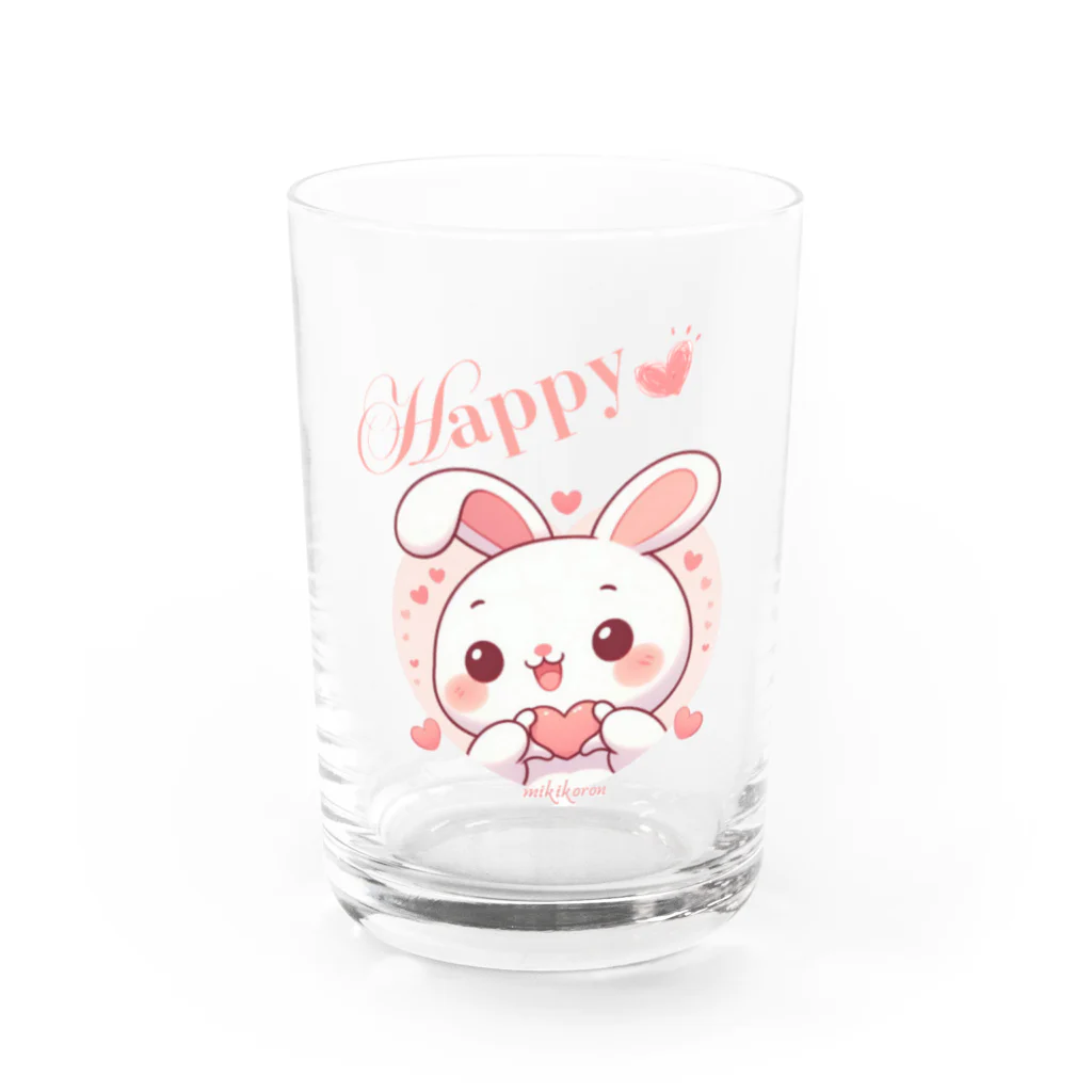 みきころん♡の幸せを呼ぶうさぎ💖 Water Glass :front