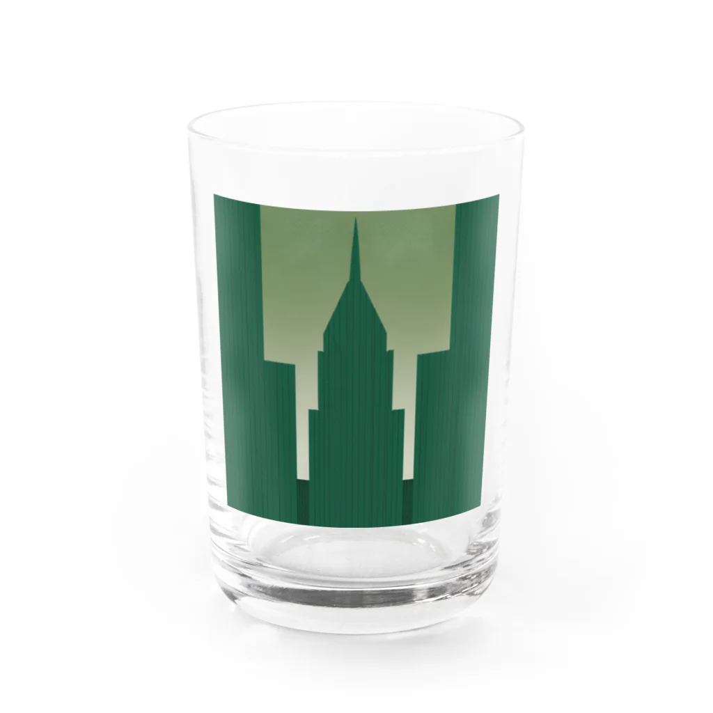 ASUTOMIのビルグッズ濃い緑色 Water Glass :front