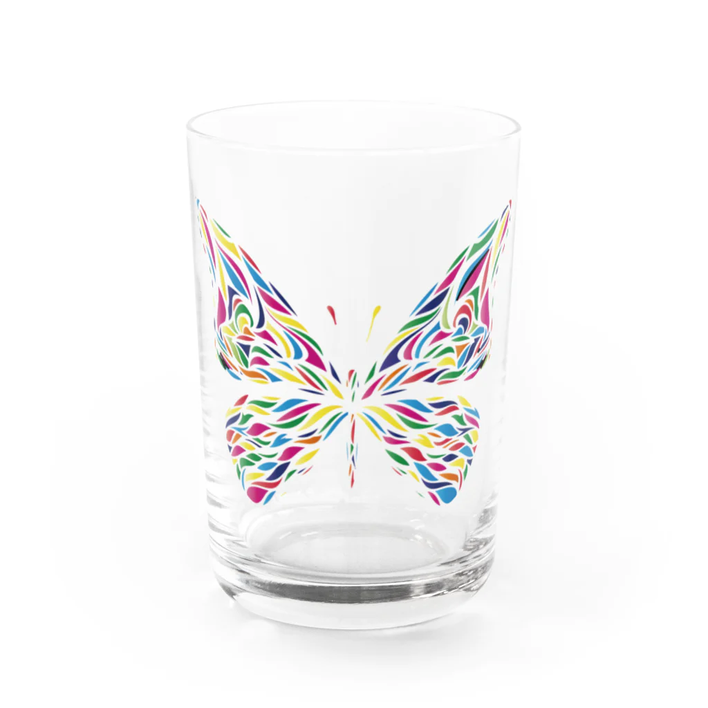 chicodeza by suzuriのビビッドな蝶々 Water Glass :front