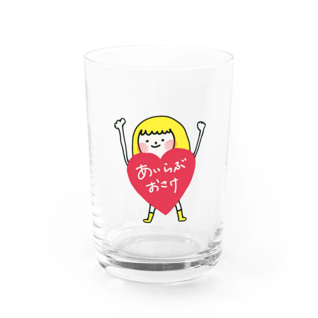 HACHIの部屋のあいらぶおさけちゃん Water Glass :front