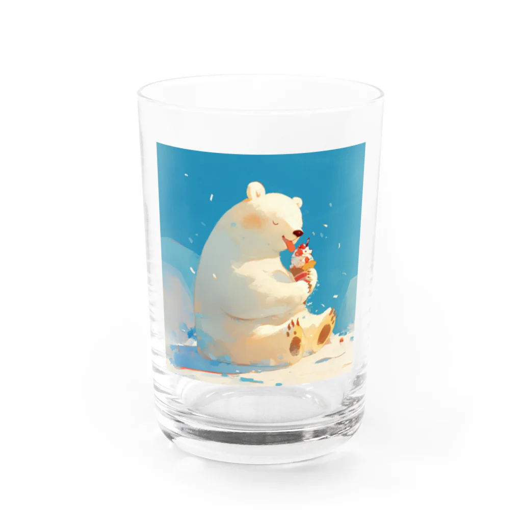 STUDIO OBAKERONのシロクマくんのおやつ Water Glass :front