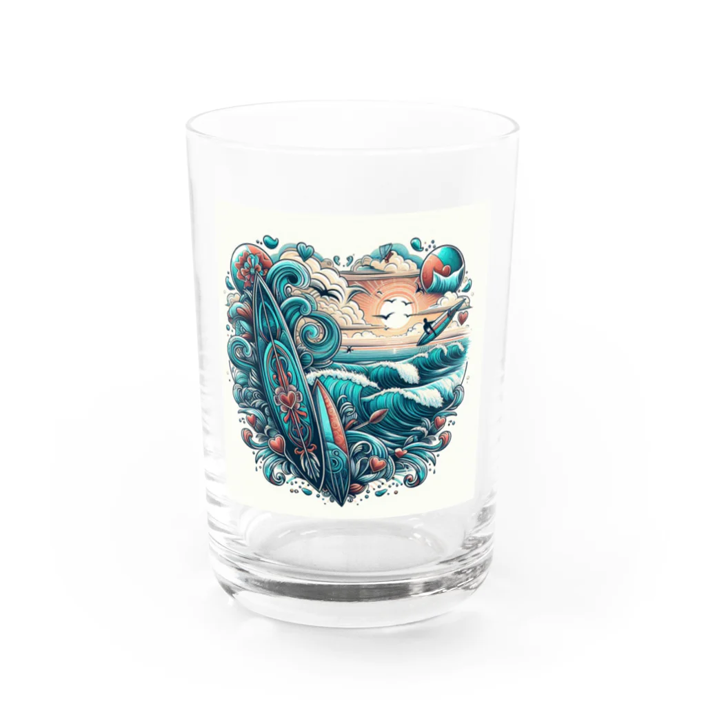 wワンダーワールドwのサーフeight Water Glass :front