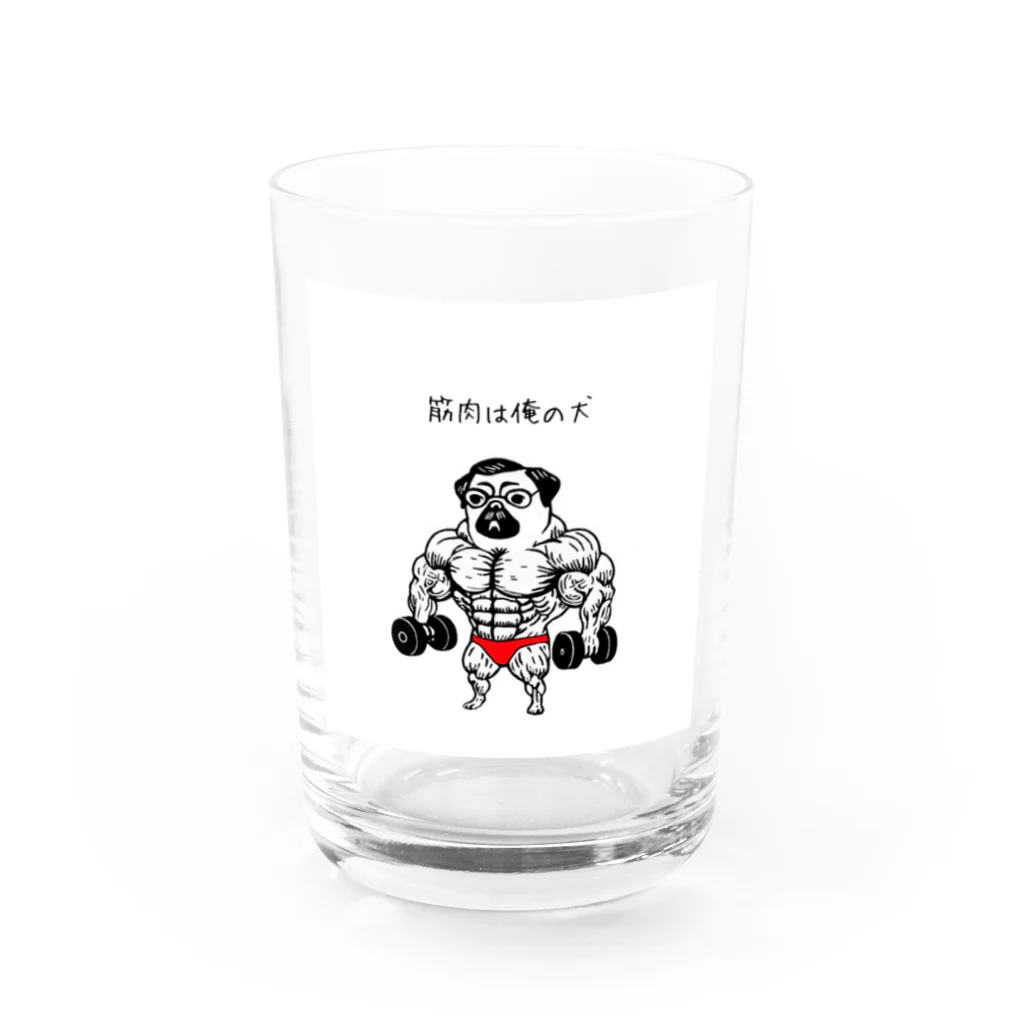 nopotechiの筋肉パグ（シリーズ2） Water Glass :front