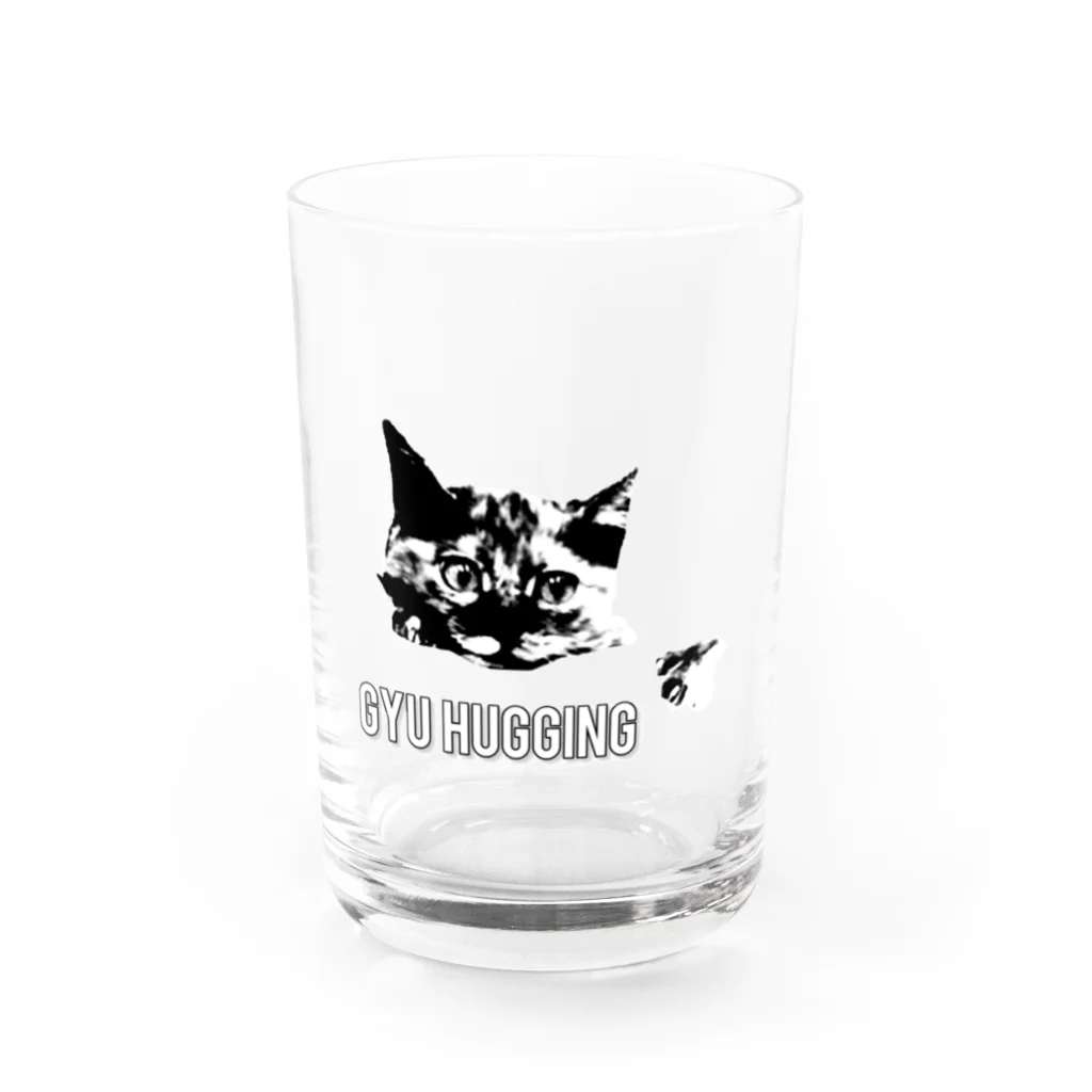 izuU shopのさび猫まさみのぎゅっとハグ Water Glass :front