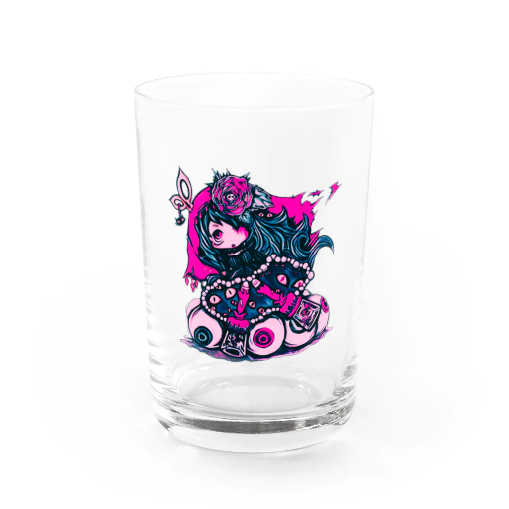 Bitter Sweet Devil's のシザー×ﾋﾟﾝｸ Water Glass :front