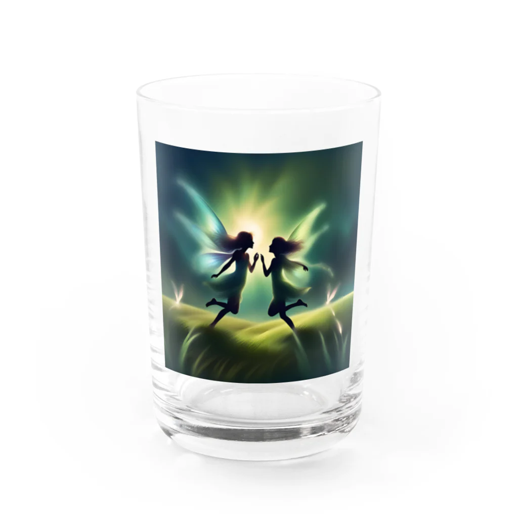 pompomダンスの夏の双子フェアリー Water Glass :front