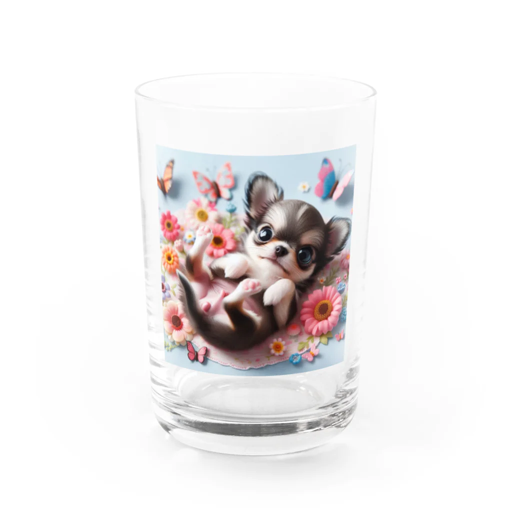 癒しのショップのエンジェルチワワ Water Glass :front