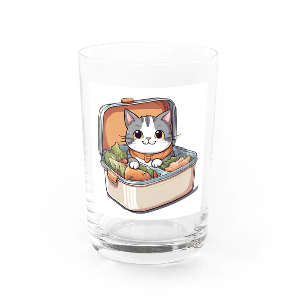 HIROYAN5935のキャットランチボックス Water Glass :front