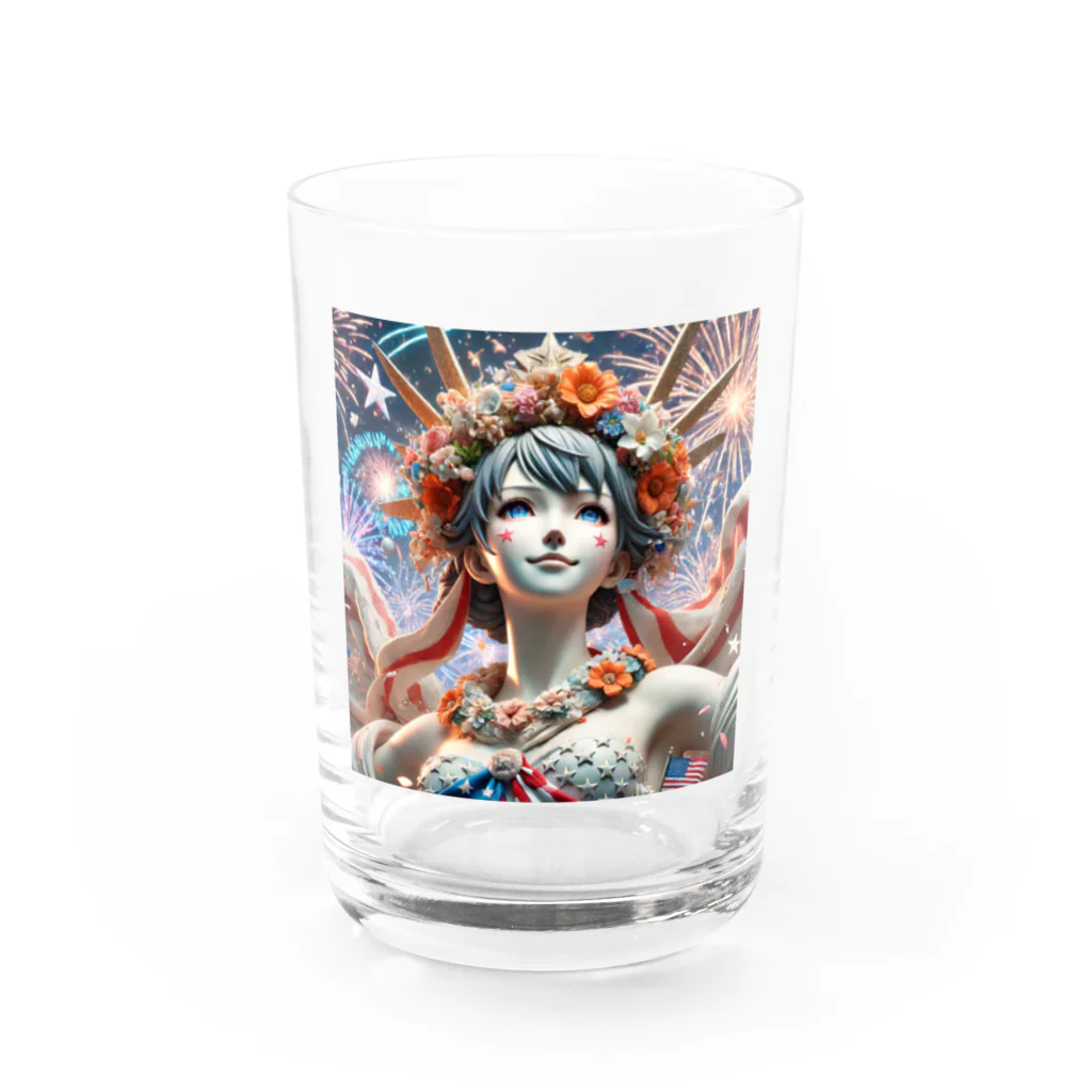 raio-nのアメリカの輝き・パトリオティックシンボル Water Glass :front