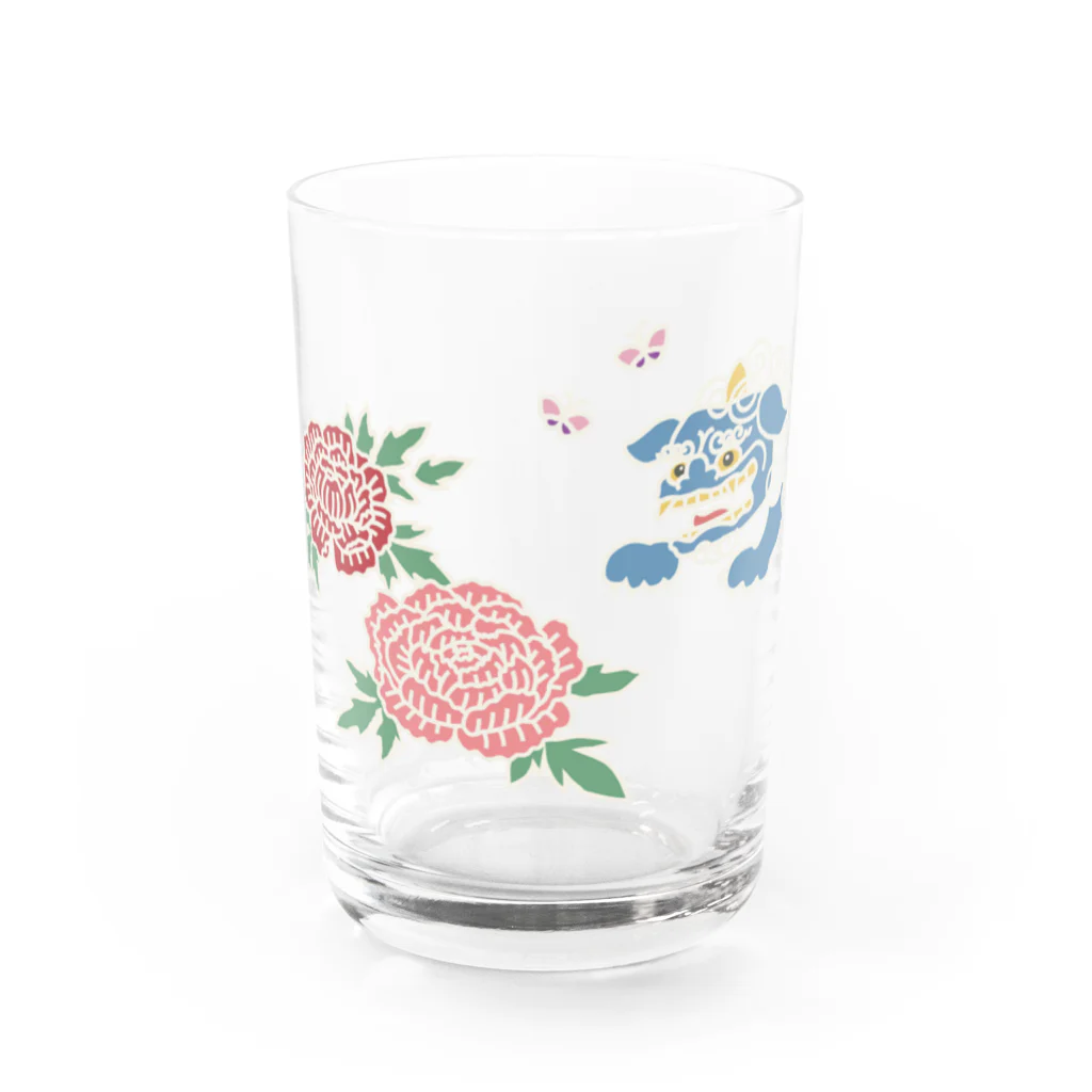 nanaqsaの獅子と牡丹 Water Glass :front