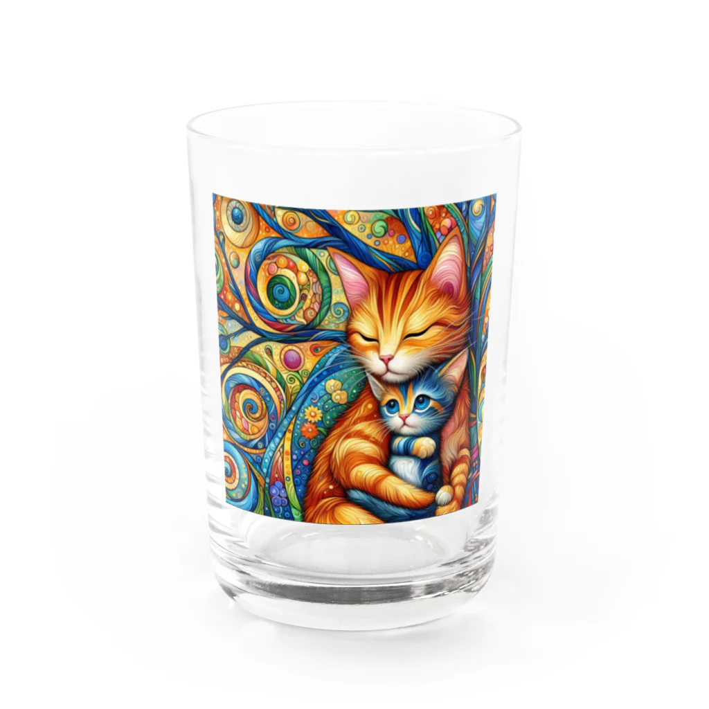 momoart8888の森の静けさに包まれて🌳🐈(=^・^=) Water Glass :front