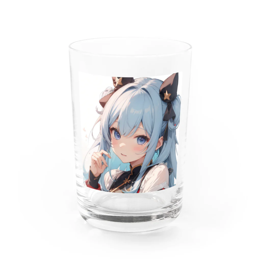 hazukimikanのあおにゃん Water Glass :front