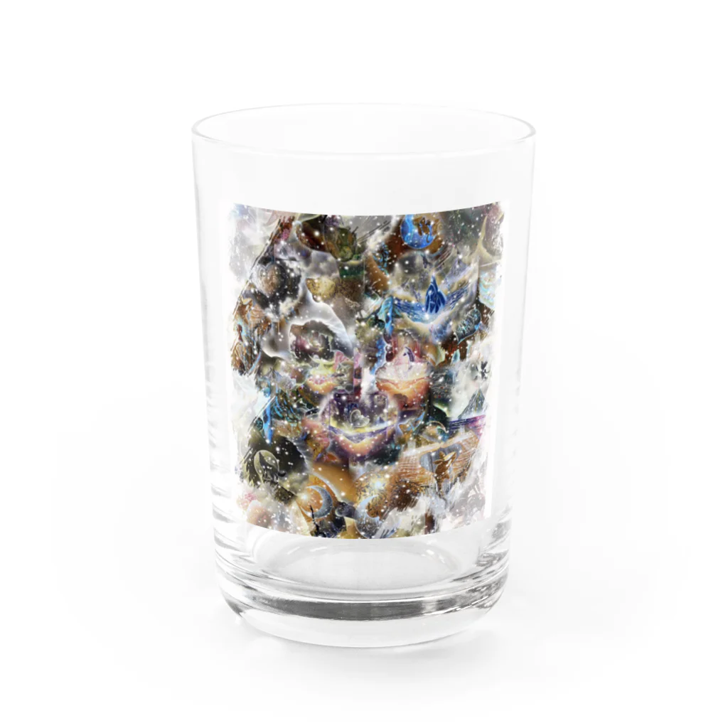 JUNGOonlyART 公式SHOPのオレンジカラーのピースデザイン Water Glass :front