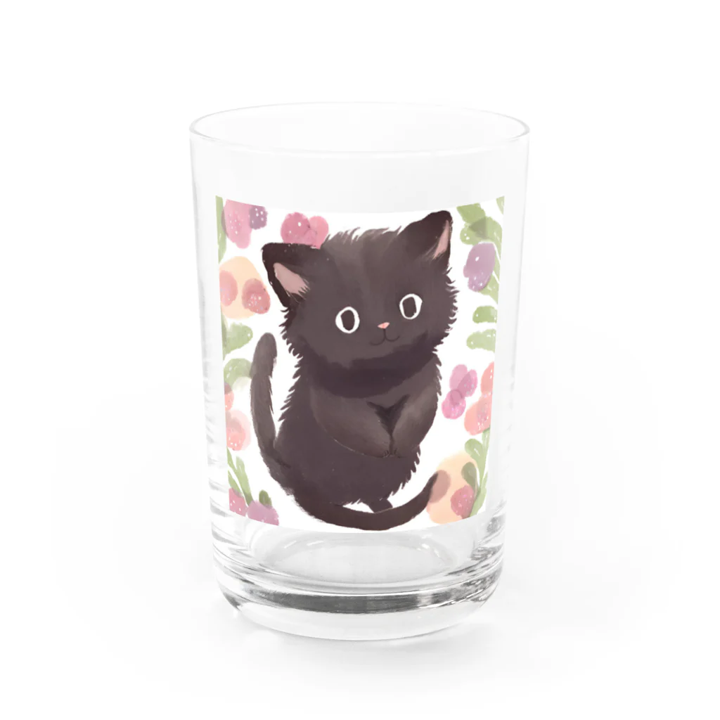 kakuzatoの猫の黒ちゃん グラス前面