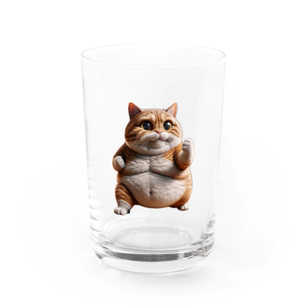 cat__ch2のやる気猫 Water Glass :front