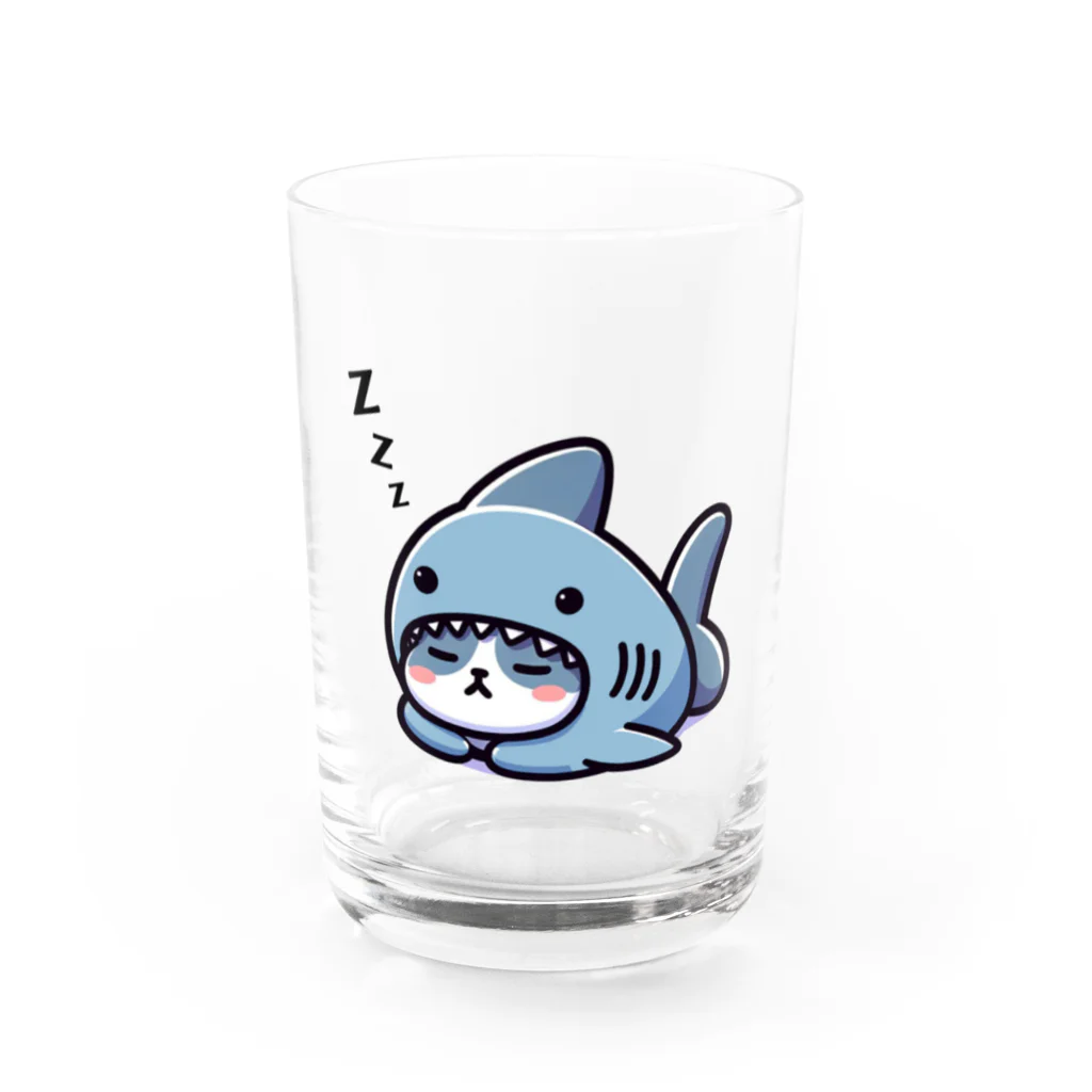 きぐるみあにまるず！のすやすや着ぐるみネコ Water Glass :front