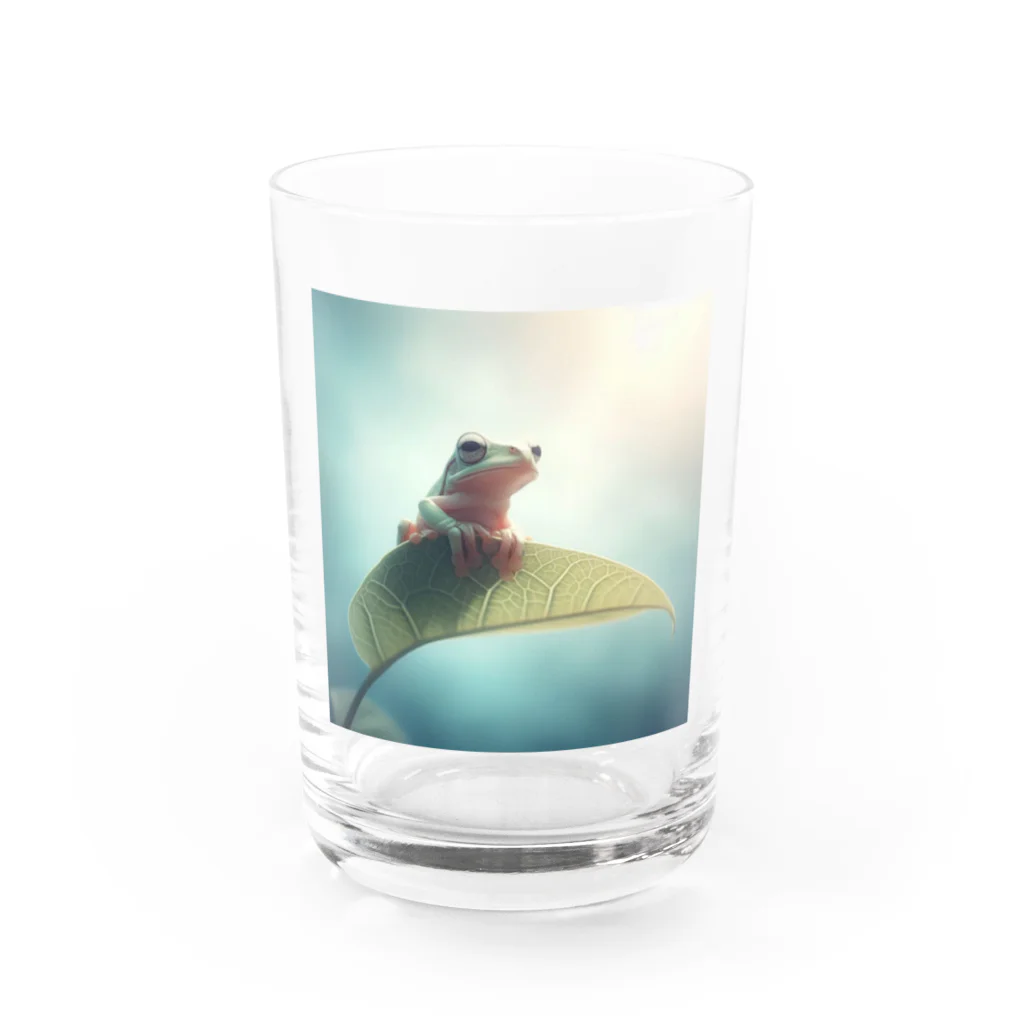 レプタイルズ好き＼(^o^)／の葉っぱの上のカエル Water Glass :front