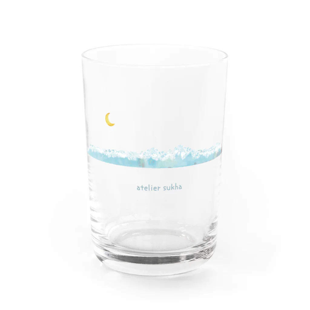 atelier sukha × soraumi Illustrationのatelier sukha 月とアルプス Water Glass :front