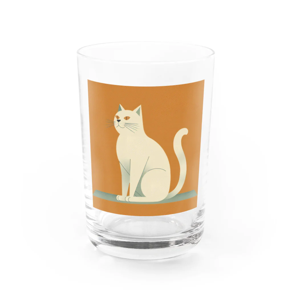 ミリススタイルの凛々しく立つネコ Water Glass :front