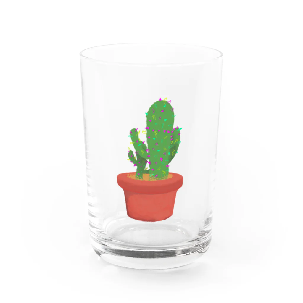 Polmetoca  ポルメトカのサボテン having fun Water Glass :front