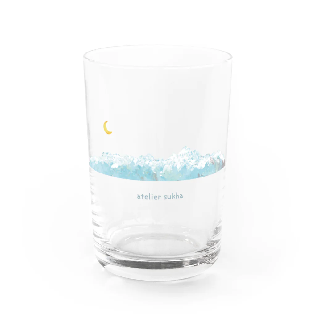 atelier sukha × soraumi Illustrationのatelier sukha 月とアルプス Water Glass :front