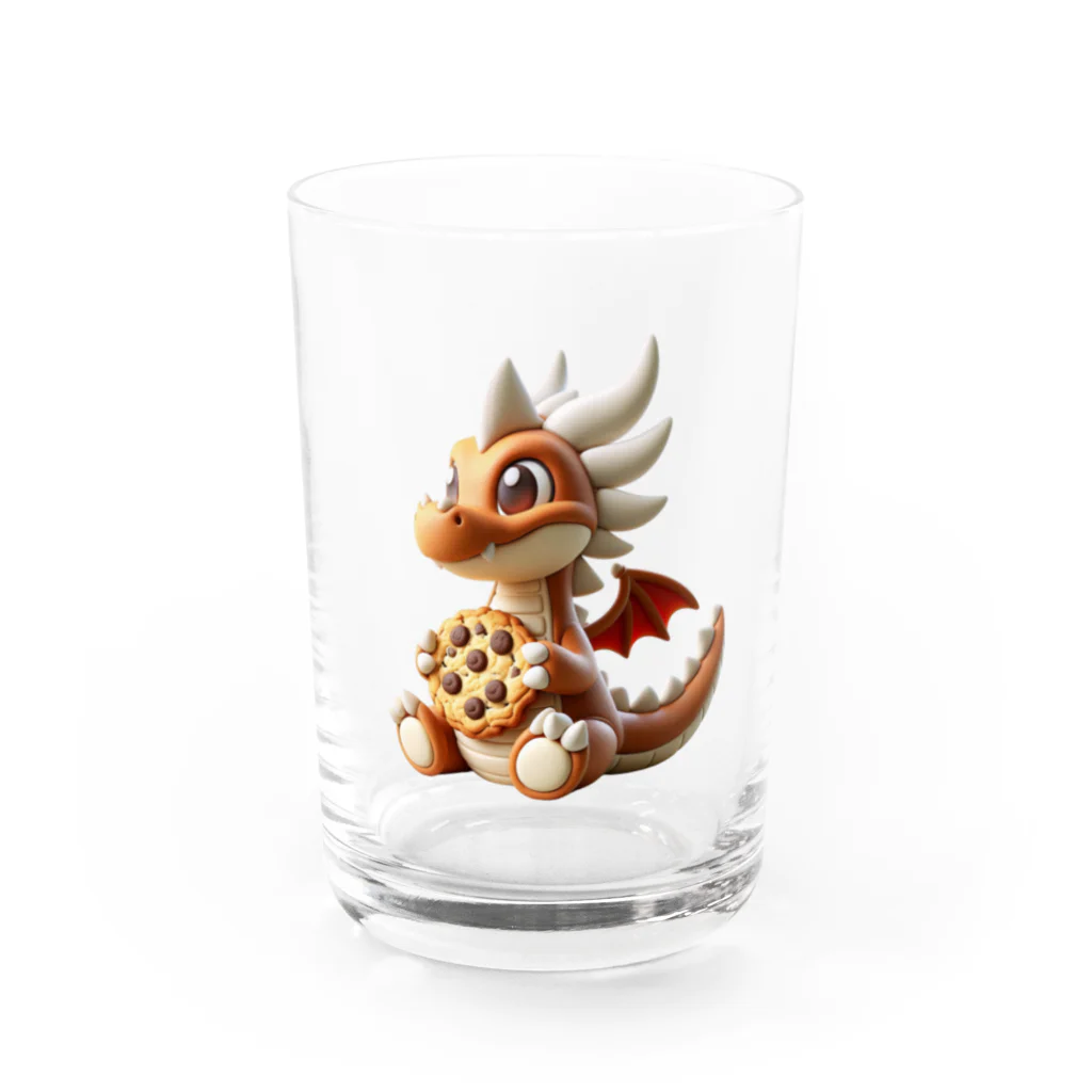 ドラゴンとわたしのドラゴンとビスケット Water Glass :front