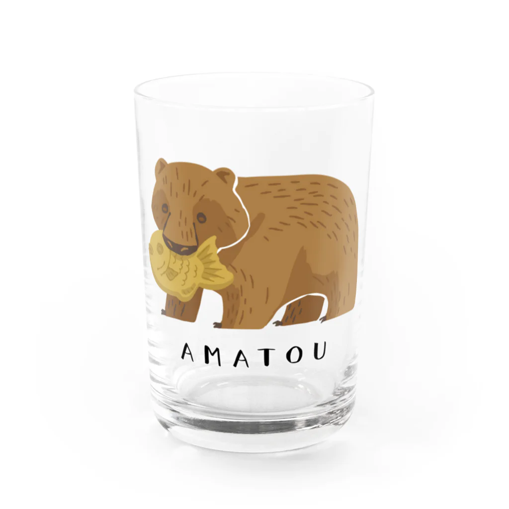 プラントスマイルの木彫りの熊　（甘党） Water Glass :front