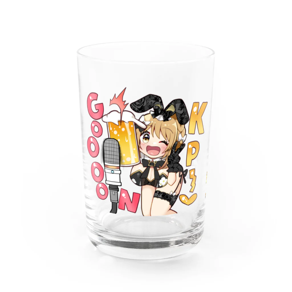 赤佐たぬのきらきらおつたぬ金曜日乾杯グラス Water Glass :front