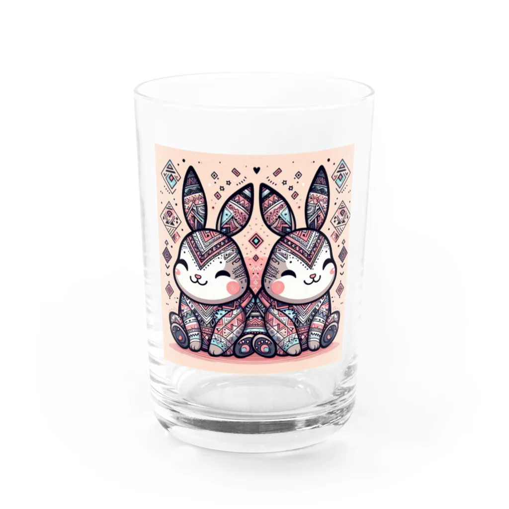 juny0823のフタゴウサギB Water Glass :front