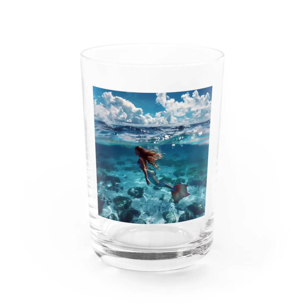 AQUAMETAVERSEのモルジブの大海原で人魚が泳いでいますsanae2074 Water Glass :front