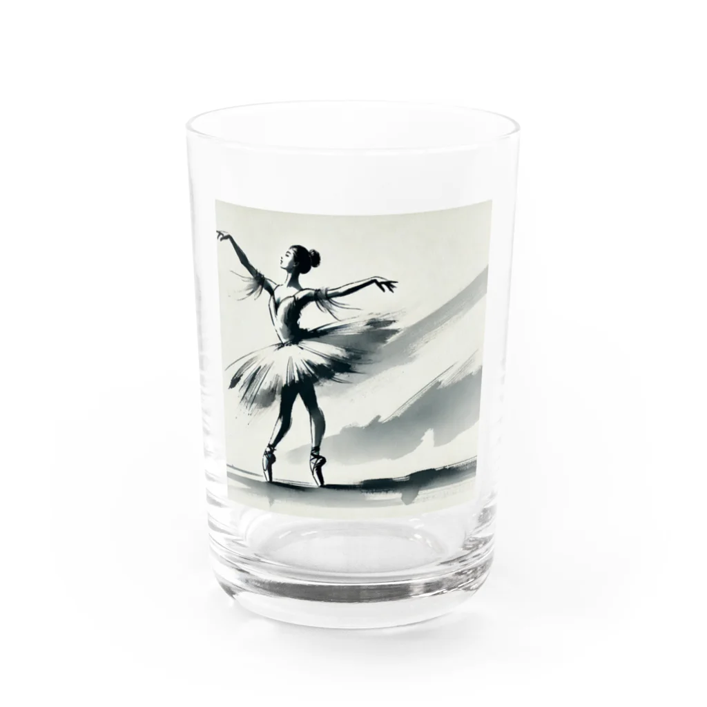 endo-6754の水墨×バレエ Water Glass :front