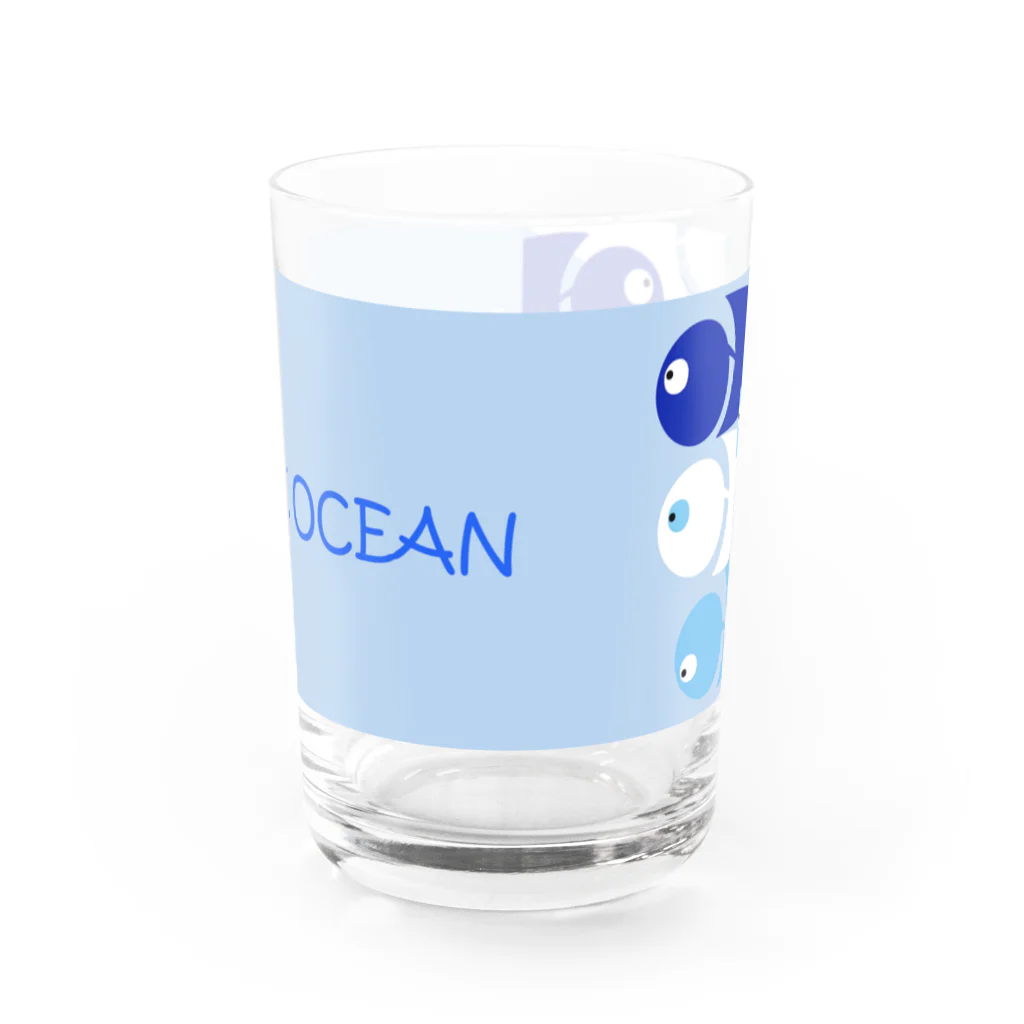 Keiko_Naoko-Art-Japanの海のシンフォニー Water Glass :front