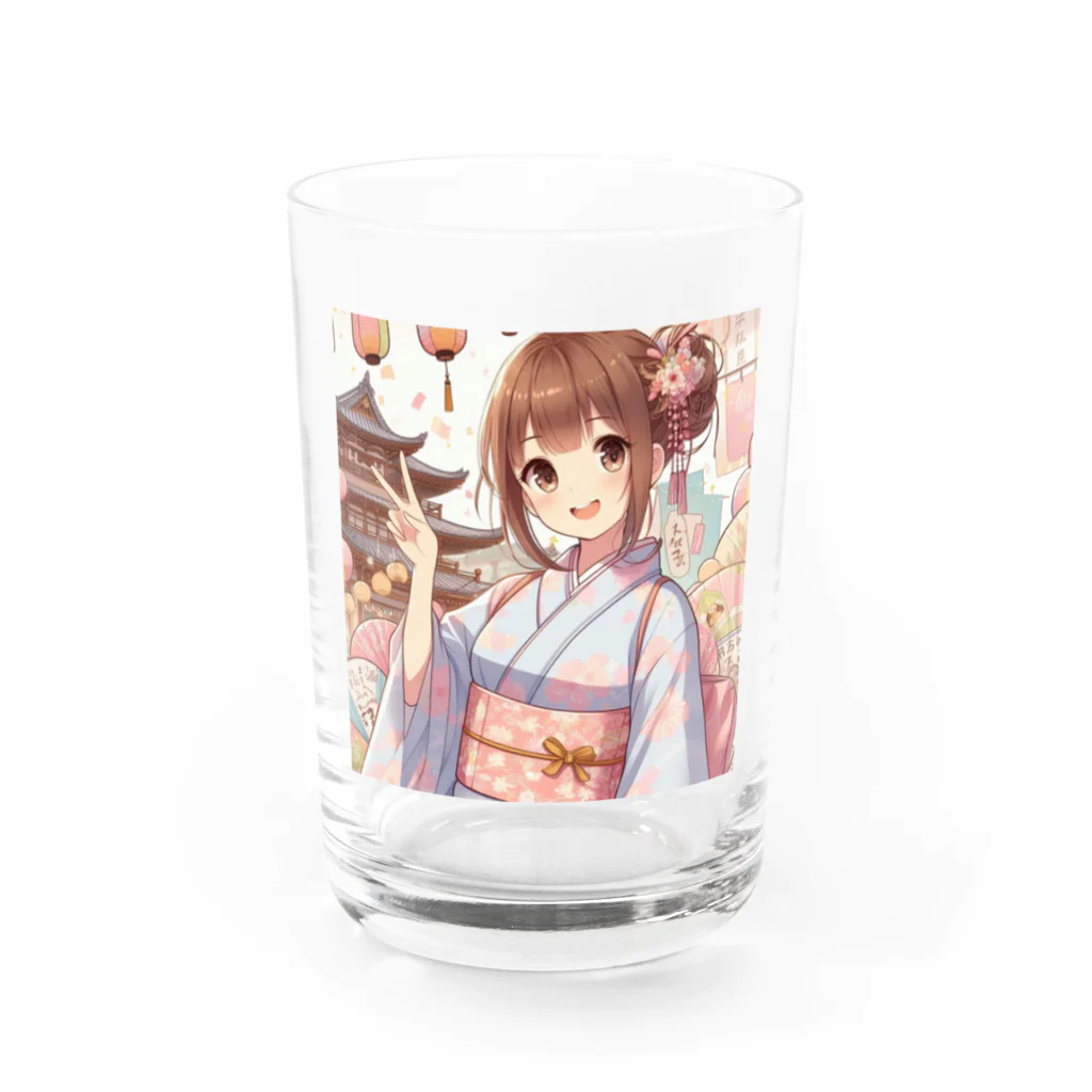 yukatagirlsのお祭り好きのＪＫ Water Glass :front