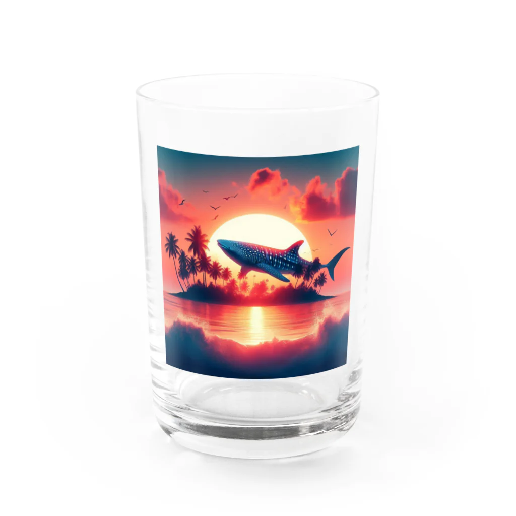 ココナッツアイランド©️のジンベイザメ Water Glass :front