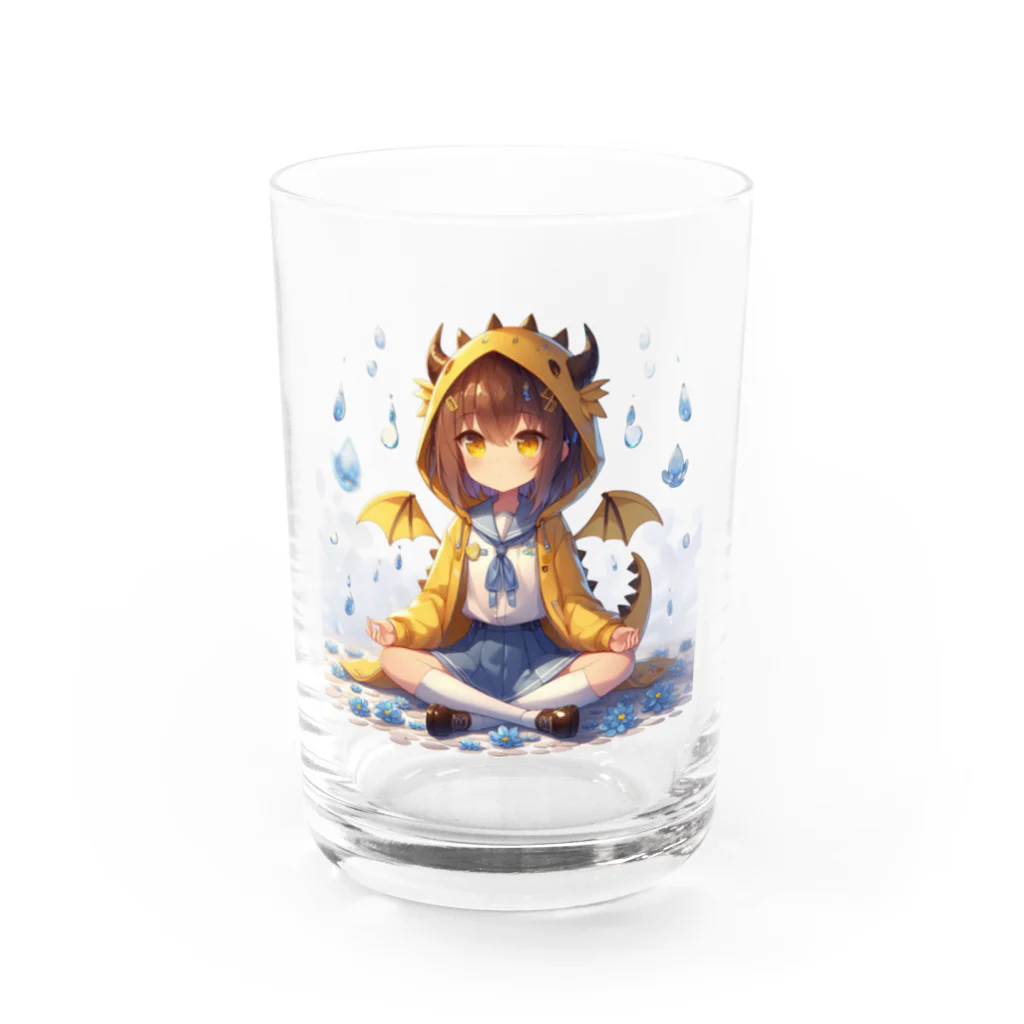 dramusumeのドラ娘、瞑想す Water Glass :front