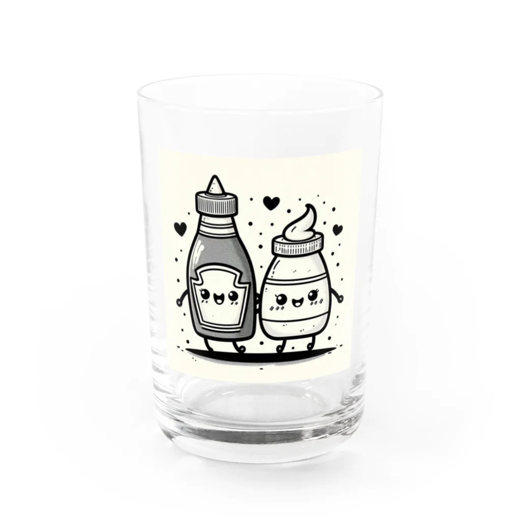 chirimenjarincoのケチャとマヨものくろ Water Glass :front