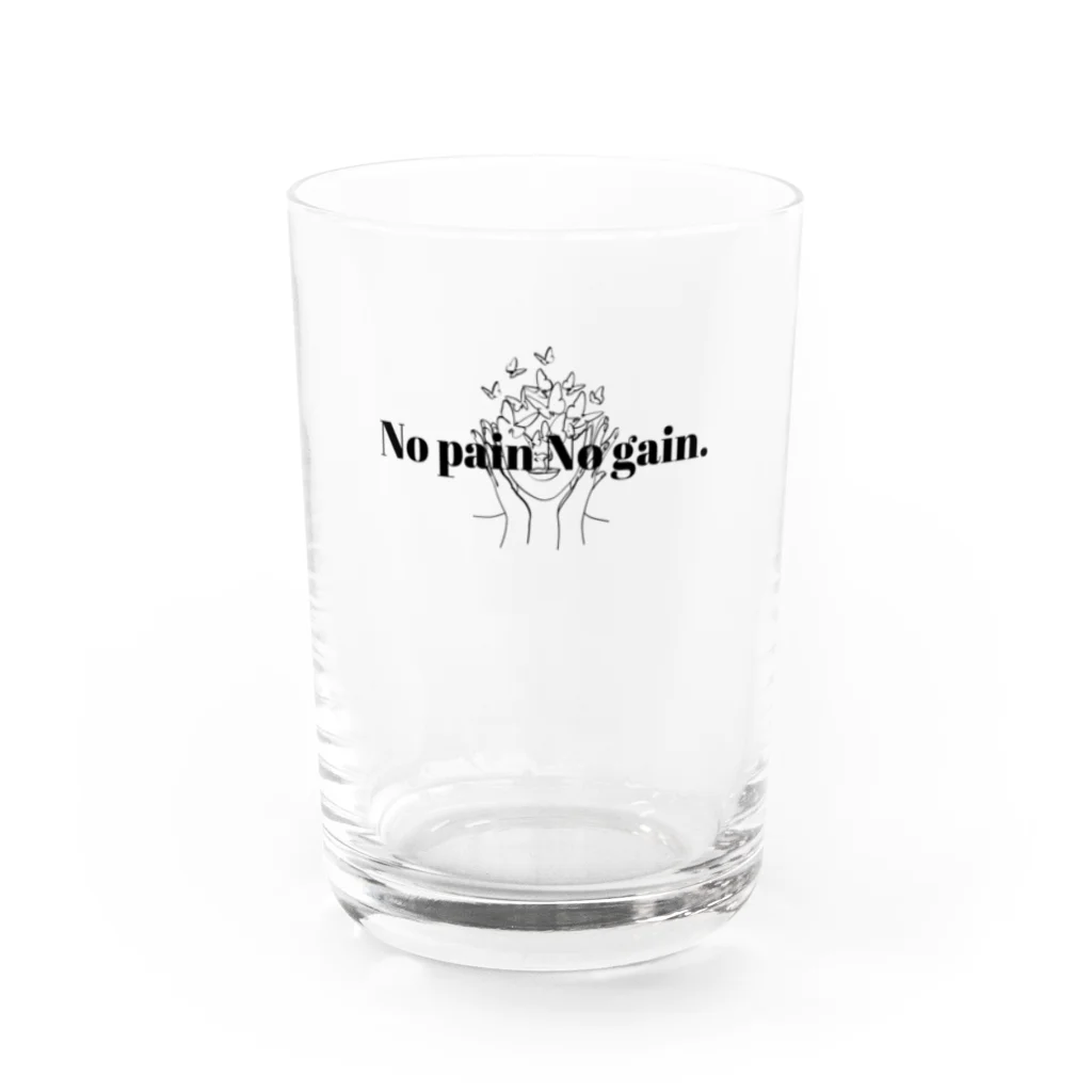 blueingreenのNo pain No gain. Water Glass :front