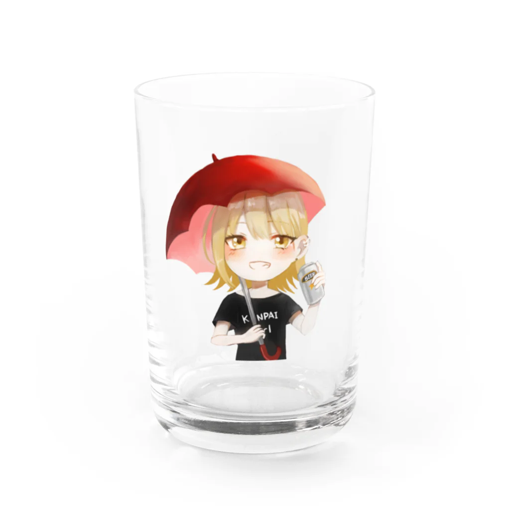 乾杯がーるずSHOPのKanpaiGirl「雨のBBQちゃん」グラス Water Glass :front