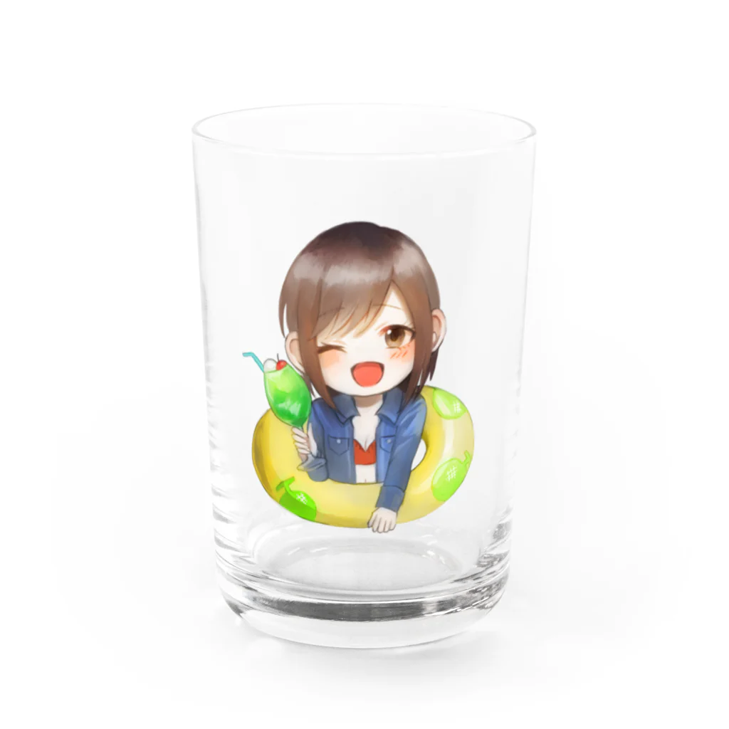 乾杯がーるずSHOPのKanpaiGirl「海水浴ちゃん」グラス Water Glass :front