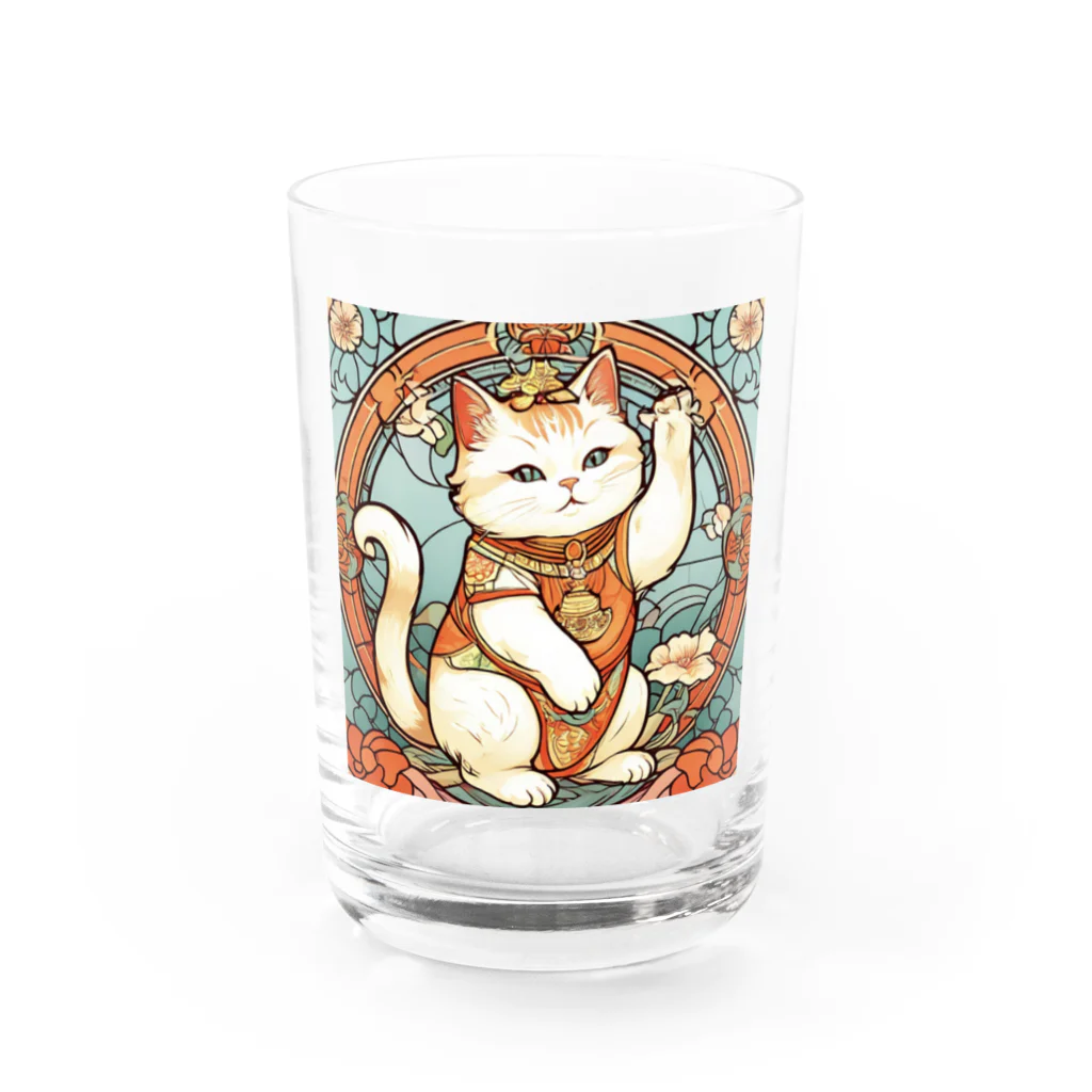 ゆまちゃんの開運雑貨屋さんの集客用子招き猫 Water Glass :front