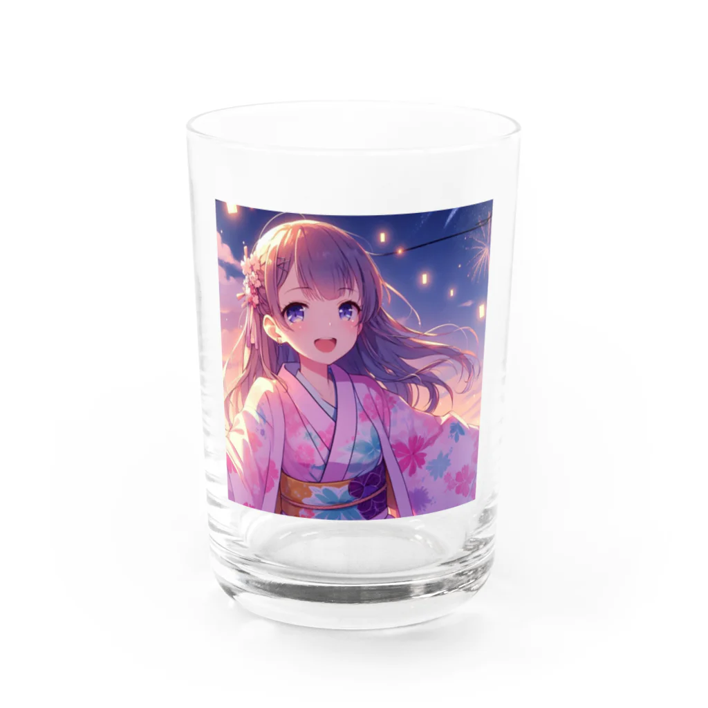 yukatagirlsのお祭りの夜の女の子 グラス前面